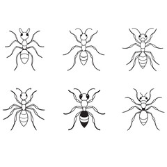 Ant line art vector 
