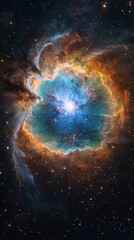 Obraz premium Stunning Planetary Nebula: Colorful Gases and a Dying Star's Radiance