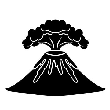 black volcano erupting smoke clip art preview