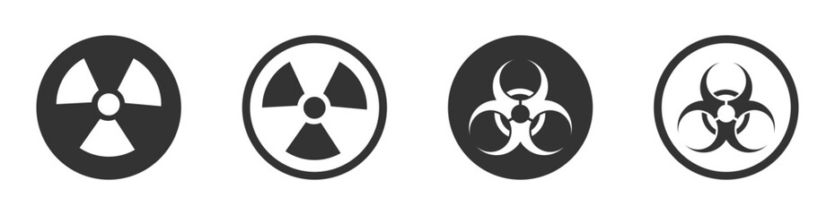 Biohazard or radioactive vector icon signs. Biohazard icon. Radioactive icon