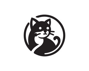 black cat cartoon vector illustration