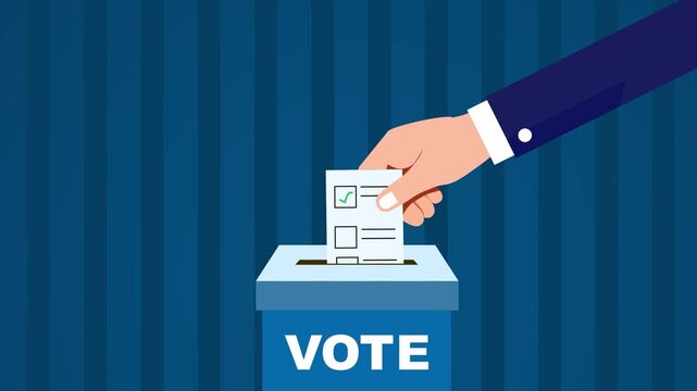 people voting in ballot box on usa presidential election 2024 america democracy animation