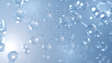 rifabutin molecular structure 3d, antibiotic, structural chemical formula view from a microscope