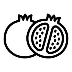 Pomegranate icon. Vector line icon