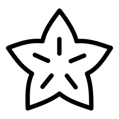 Starfruit icon. Vector line icon