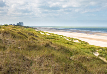 North Sea beach and dunes at Blankenberge, Belgium