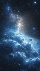 Fototapeta premium Icy Comets in Deep Space: A Stunning Journey Through the Cosmos