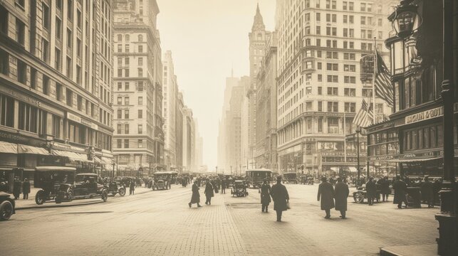 Fototapeta Vintage New York City Street Scene