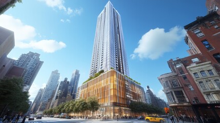 Naklejka premium Modern Skyscraper Cityscape.