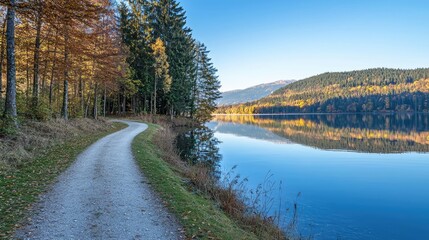 Serene View of a Quiet Lake Reflecting Nature's Beauty