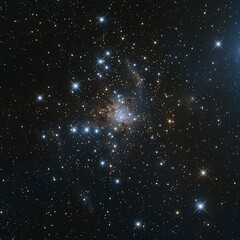 Obraz premium Stunning Distant Galaxy Cluster Illuminated by Stars and Nebulae