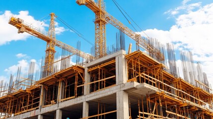 Construction Cranes Building.