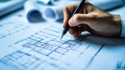 Architect Drawing Plans.