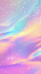 Holographic abstract neon gradient background with retro 80s cosmic iridescent texture