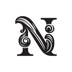 Creative Letter N Silhouette Logo with Fluid Style - A Sleek and Artistic Design Ideal for Brands Looking for Modern, Sophisticated, and Elegant Logo Templates with Contemporary Flair.
