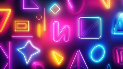 Neon design with bold typography and glowing shapes, perfect for a modern and futuristic look.