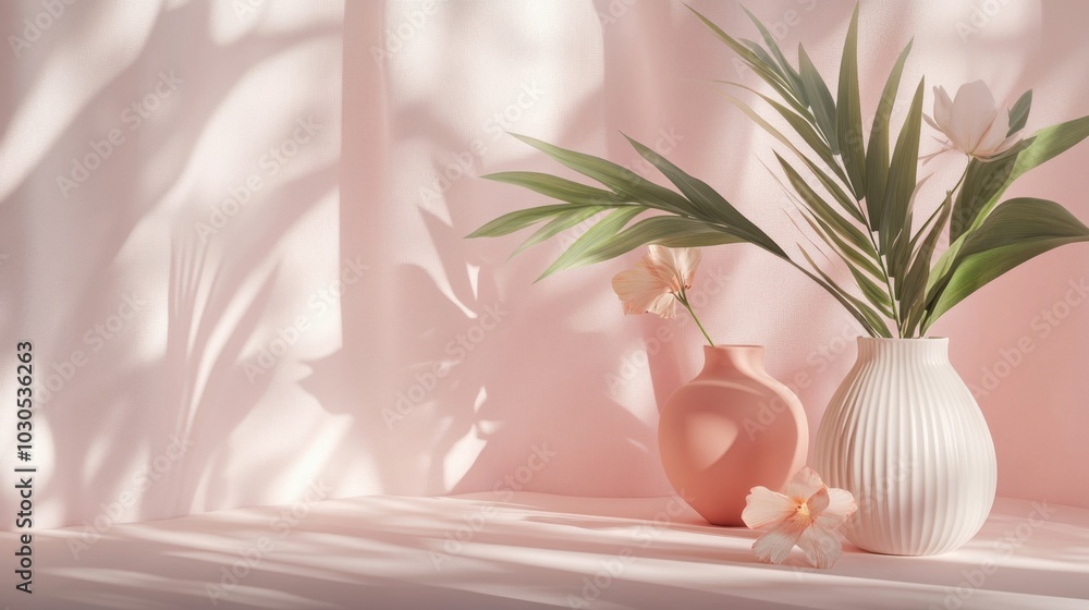 Poster pastel gradient in matte finish, with soft transitions from peach to pink, creating a serene and tra