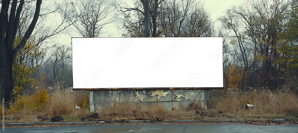 Poster roadside advertisement sign with a png cutout screen on a transparent background, perfect for seamle