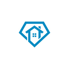 Diamond Home Logo design vector template