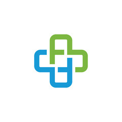 Cross Health Symbol Logo design vector template