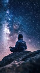 Astronaut Meditating Under a Serene Starry Sky