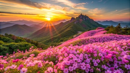 sunrise in the mountains