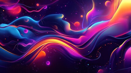 Obraz premium Neon hand-drawn illustration with glowing lines and dynamic shapes, adding a creative and artistic flair.