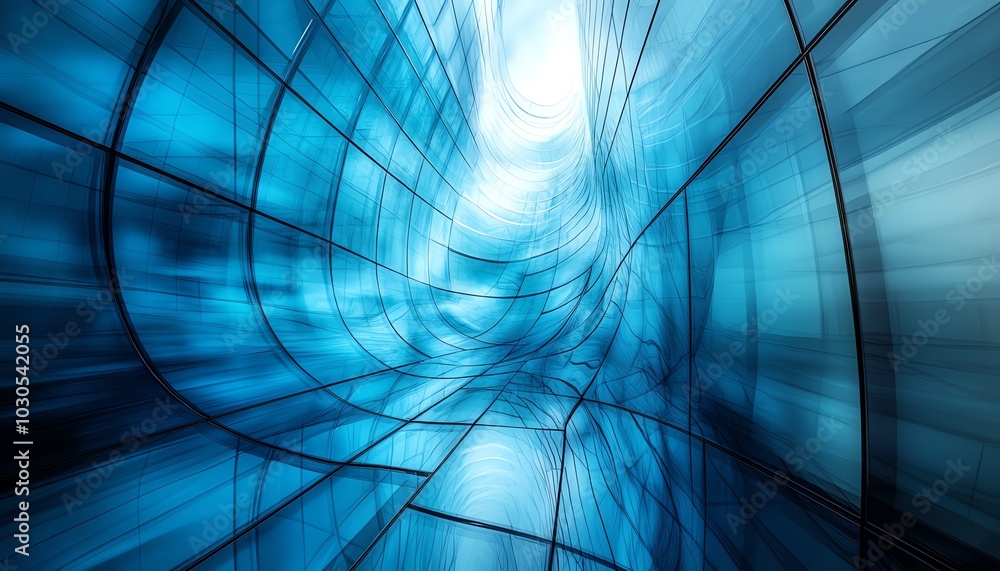 Aufkleber A visually striking image of blue abstract lines defining direction on a futuristic tech background, conveying a sense of advancement