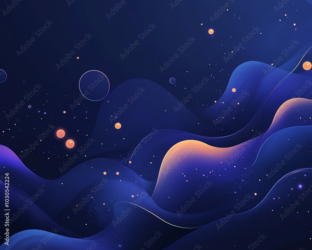 Aufkleber Abstract blue banner design for a technology website, featuring dynamic shapes and gradients to convey innovation and modernity