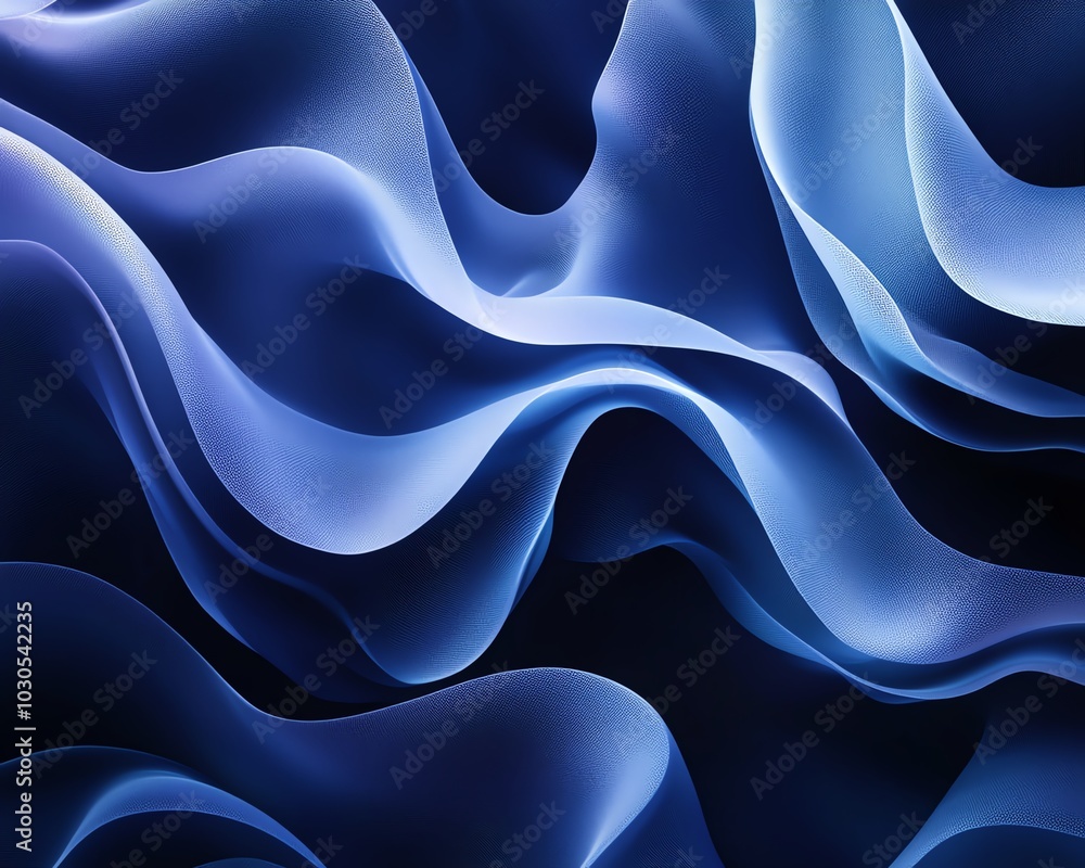Poster abstract blue banner design for a technology website, featuring dynamic shapes and gradients to conv