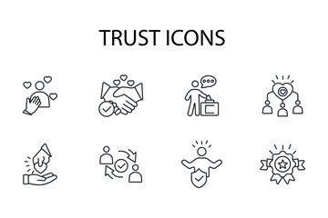 Trust icon set.vector.Editable stroke.linear style sign for use web design,logo.Symbol illustration.