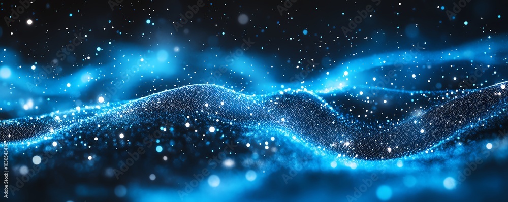 Poster blue abstract lines set against a hightech background, illustrating clear direction and purpose in a