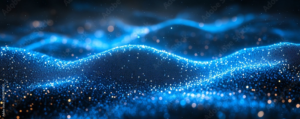 Poster blue abstract lines set against a hightech background, illustrating clear direction and purpose in a