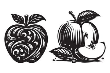 Apple silhouette vector