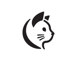 silhouette of a cat head