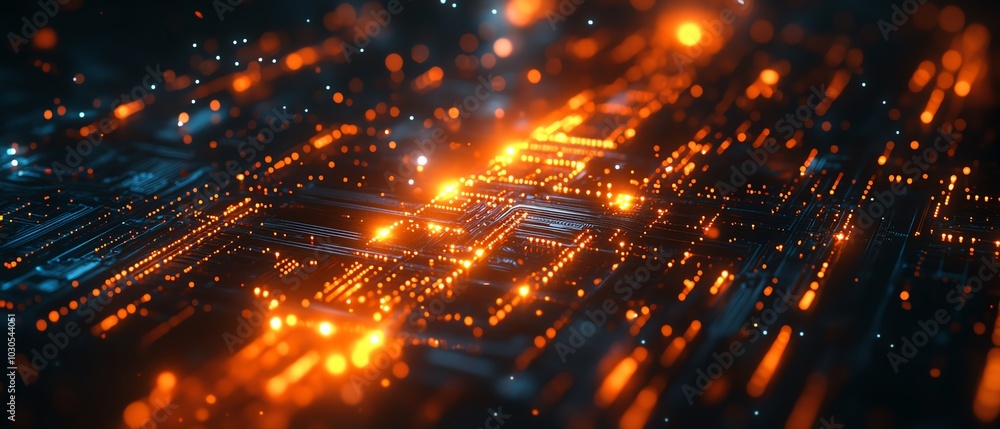 Poster creative background showcasing cyber technology innovation, incorporating futuristic graphics, codin