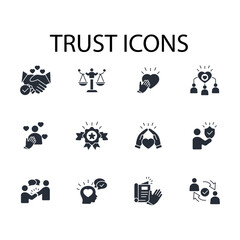 Trust icon set.vector.Editable stroke.linear style sign for use web design,logo.Symbol illustration.