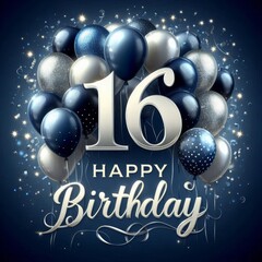 Colorful balloons and decorations celebrating a 16th birthday with elegance.