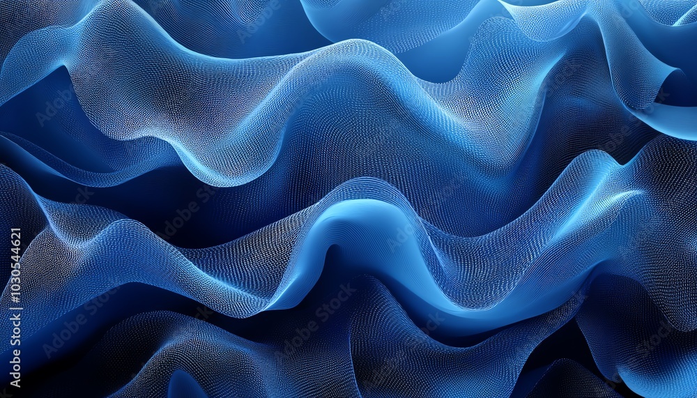 Poster Elegant abstract blue banner for a technology platform, featuring gradients and intricate patterns for a contemporary feel