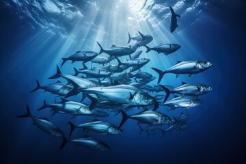 School of fish underwater ocean