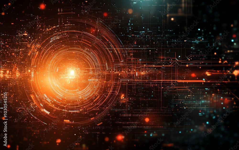 Aufkleber hightech stock image illustrating the evolution of cyber technology, featuring abstract designs and 