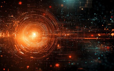 Obraz premium Hightech stock image illustrating the evolution of cyber technology, featuring abstract designs and modern digital elements