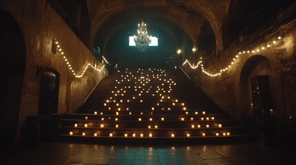 Obraz premium Candlelit Staircase.