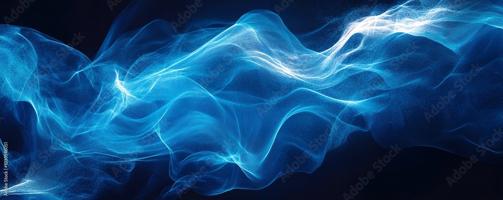 Aufkleber Modern tech background featuring blue abstract lines that symbolize direction and movement, creating a sense of forwardthinking