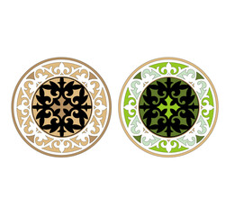 ANCIENT HERALDIC EMBLEM OF GOLD DECORATED IN BAROQUE STYLE DECORATIVE ELEGANCE LUXURY PATTERNS GOLD STOCK ILLUSTRATION