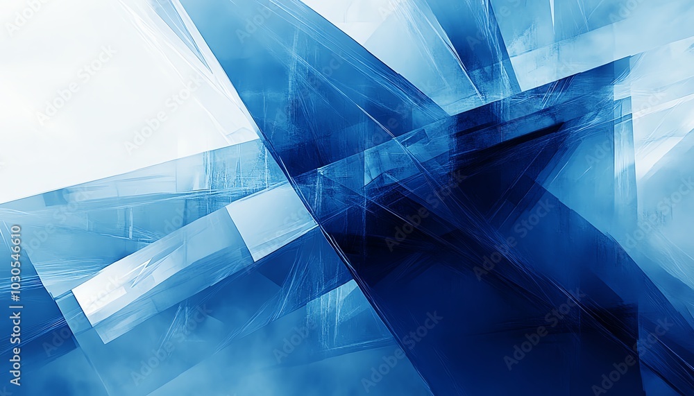Poster sophisticated abstract blue banner for a tech site, featuring modern graphics and a minimalist desig