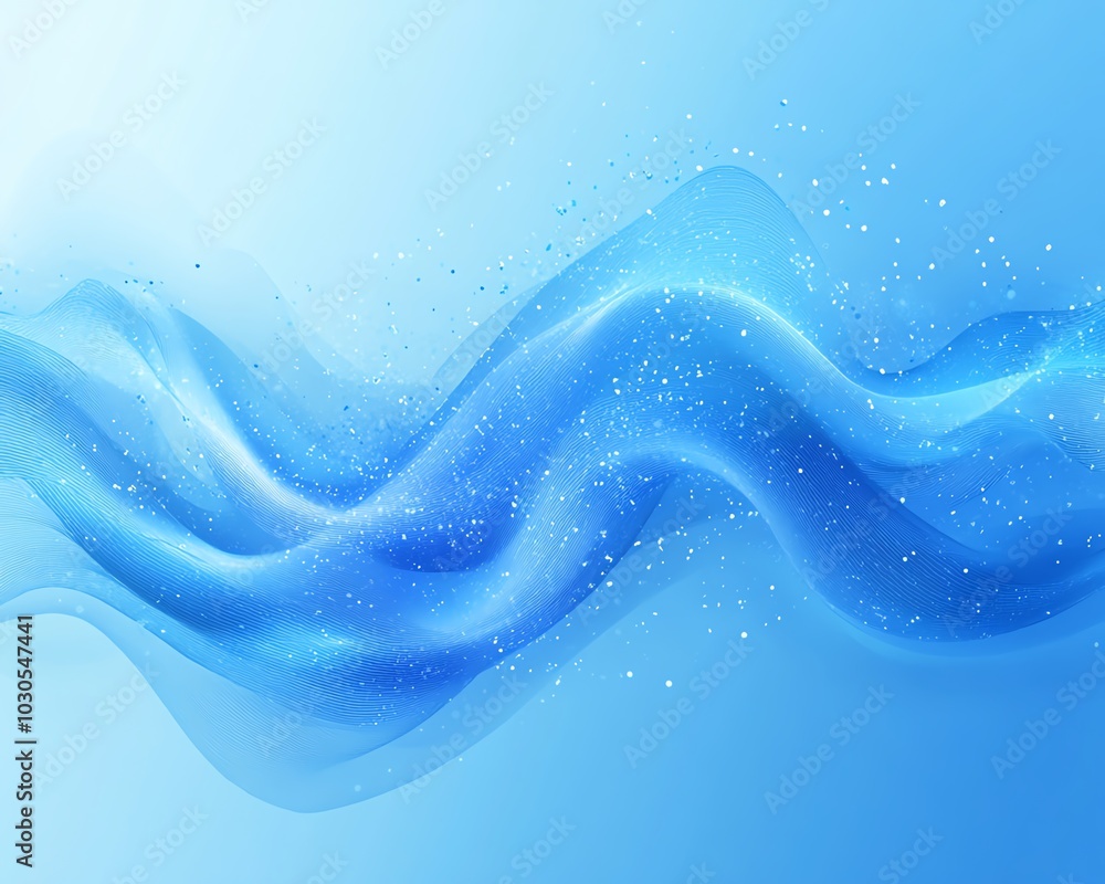 Poster unique abstract blue banner for a technology webpage, combining various shades of blue with geometri