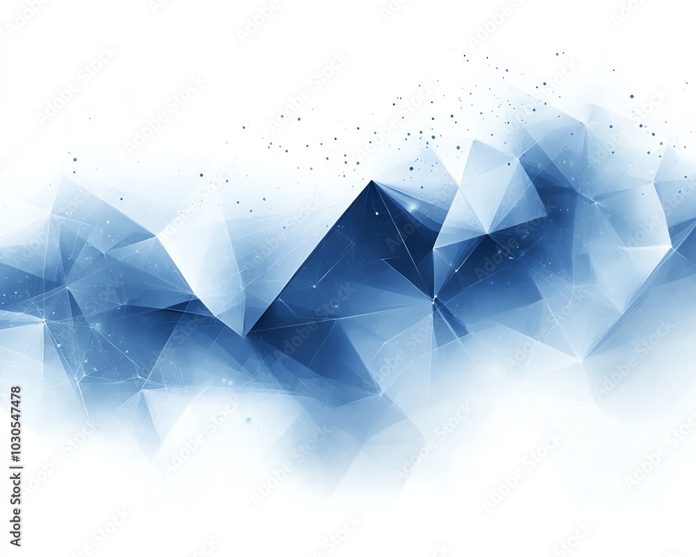 Aufkleber unique abstract blue banner for a technology webpage, combining various shades of blue with geometri