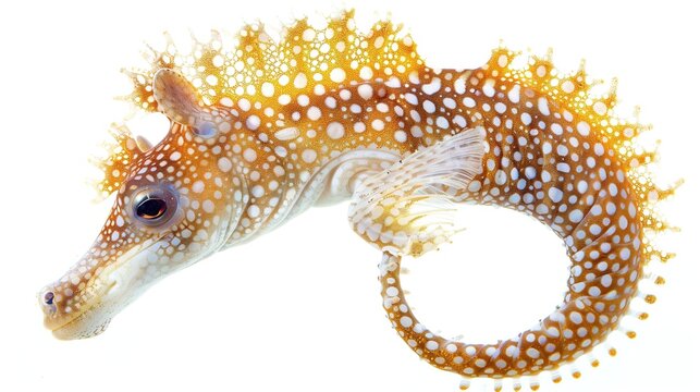 A Marine Animal on White Background - a captivating and unique visual. The marine animal on a pure white backdrop creates an enchanting and distinct scene.