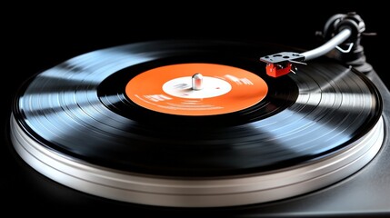 Vinyl Record Close Up.